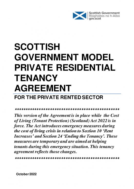 picture_Tenant Agreement Template 202884 | Scottish Government Model Private Residential Tenancy Agreement
