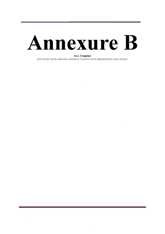 picture_Agreement Contract Sample 202897 | Service Level Agreement Template Annexure B