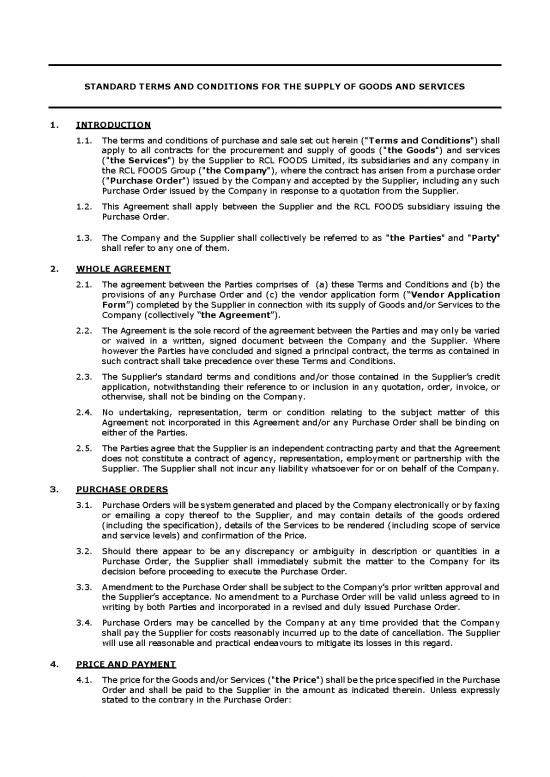 picture1_Agreement Contract Sample 202081 | Std Terms And Conditions For The Supply Of Goods And Services