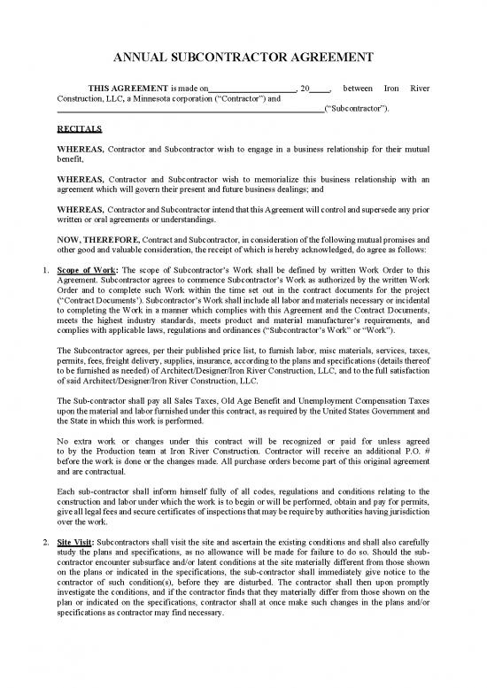 picture_Agreement Contract Sample 201781 | Subcontractor Agreement June 2020