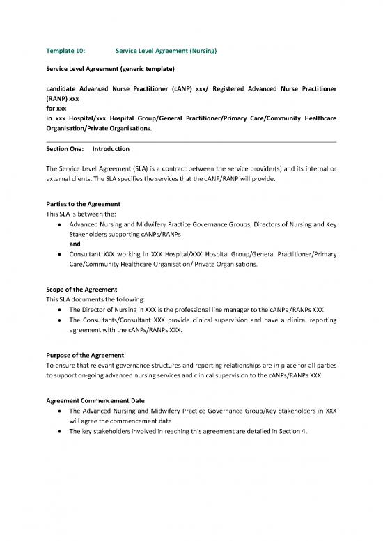 picture_Agreement Contract Sample 201711 | Template 10 Service Level Agreement Nursing