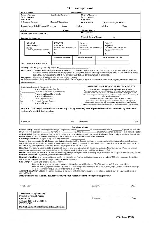 picture1_Agreement Sample 201639 | Title Loan Contract 12 2003