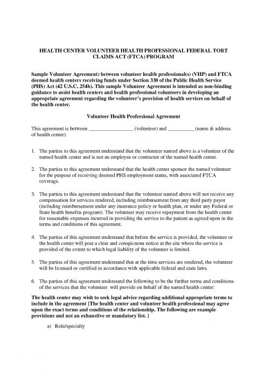 picture_Agreement Of Services Template 201357 | Vhp Sample Volunteer Agreement