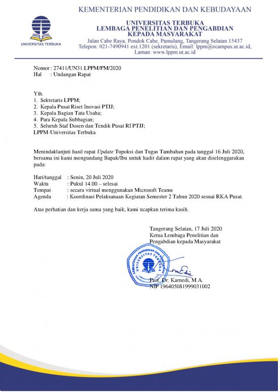picture File - Undangan Rapat Id 22333 | 27411 Undangan Rapat Koordinasi Keg Smt 2 Sesuai Rka Pri Ptjj