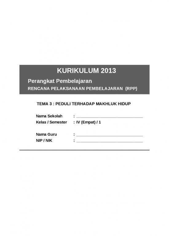 picture_Materi Kelas 4 - Kelas Iv Id 22466 | 3 Rpp Sd Kelas 4 Semester 1 Peduli Terhadap Makhluk Hidup