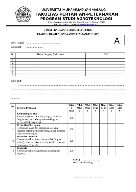 picture_Contoh Proposal Pertanian 23235 | Form Penilaian Ujian Pkp