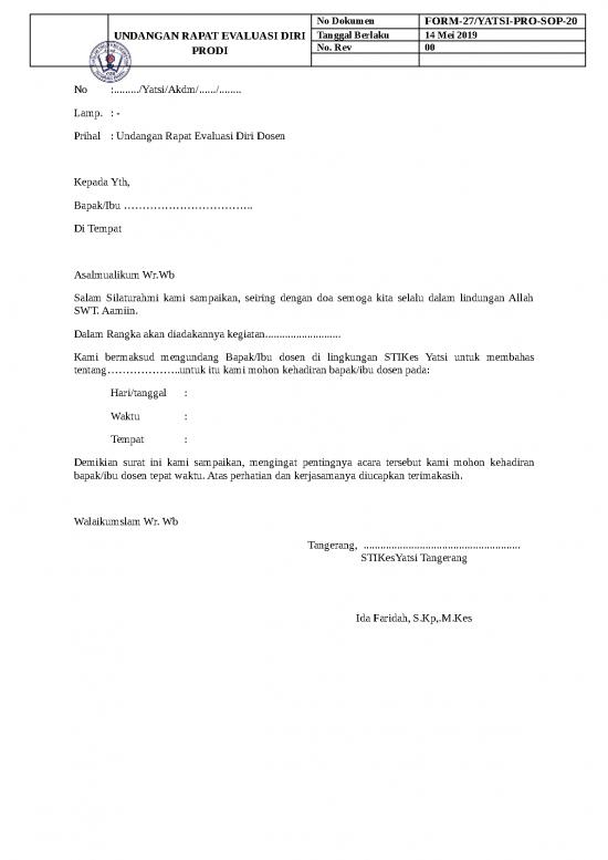 picture File - Undangan Rapat Id 22341 | Frm Pro 27 Undangan Rapat Evaluasi Diri Prodi