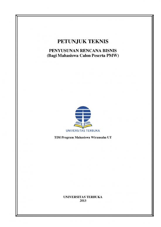 picture_Presentasi Rencana Bisnis 23203 | Juknis Penyusunan Proposal Pmw Ut 2013