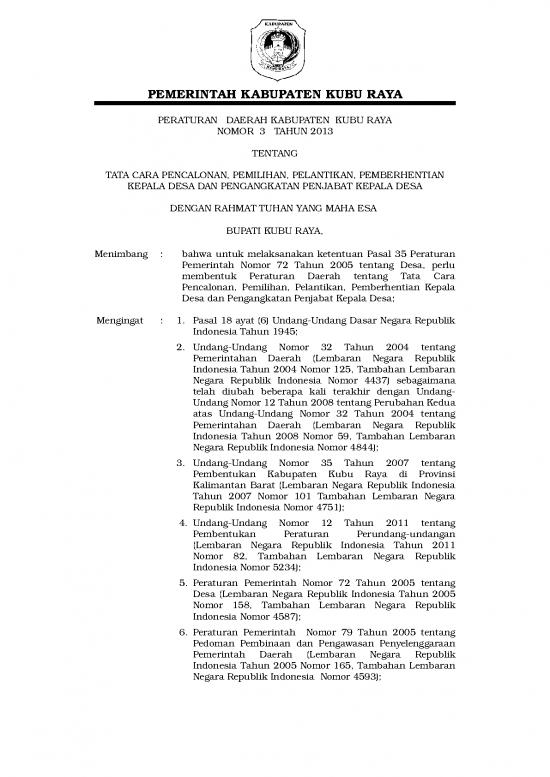 picture Pilkades - Pemilihan Kepala Desa Id 21303 | Perda No 3