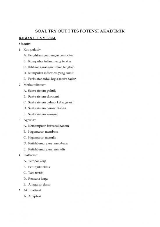 picture Tpa - Soal Tes Potensi Akademik Id 22787 | Soal Try Out I Tpa Juli