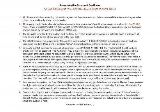 picture Storage Auction Id 23884 | Storage Terms And Conditions