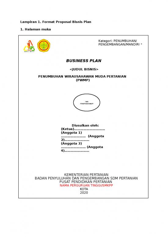 picture Presentasi Bisnis Plan 23149 | Template Business Plan Pwmp