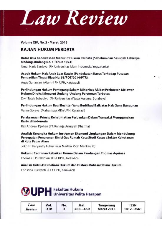 picture File - Hukum Perdata Id 22143 | Umar Haris Sanjaya Law Review Vol Xiv No 3 Maret 2015