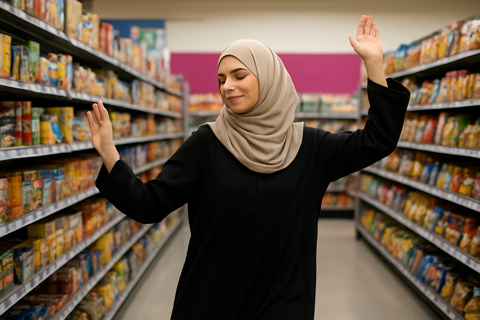 Η Έμιλι Ραταϊκόφσκι χορεύει σε σούπερ μάρκετ με χιτζάμπ