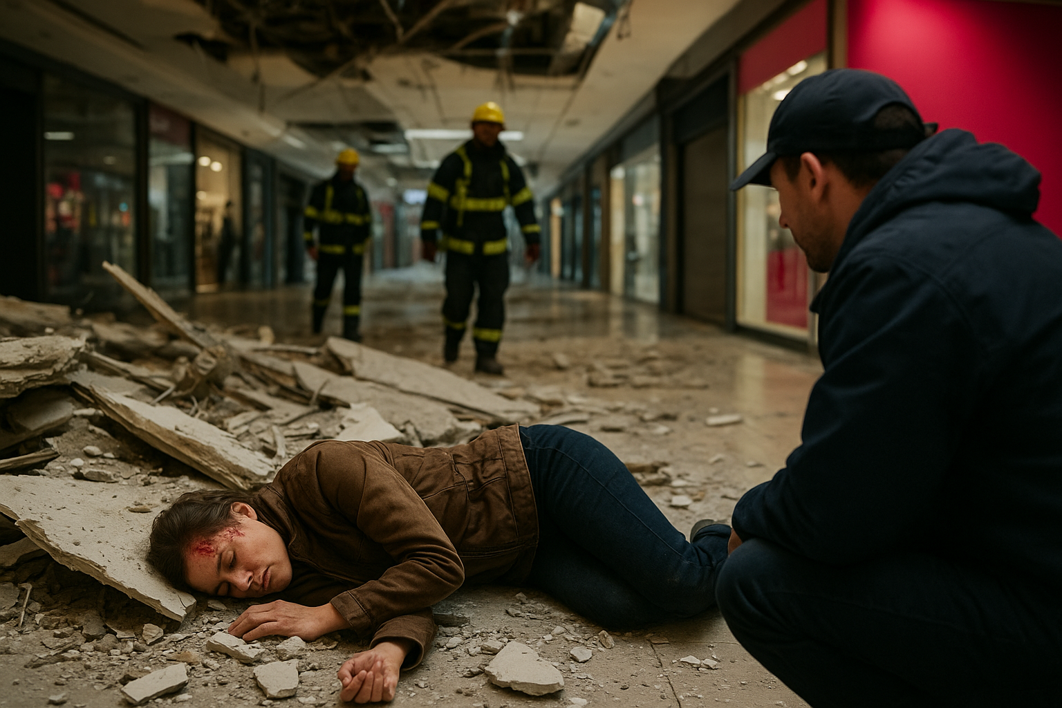 Κατάρρευση οροφής σε εμπορικό κέντρο με έναν τραυματισμό