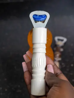 Bone bottle opener - White bottle opener