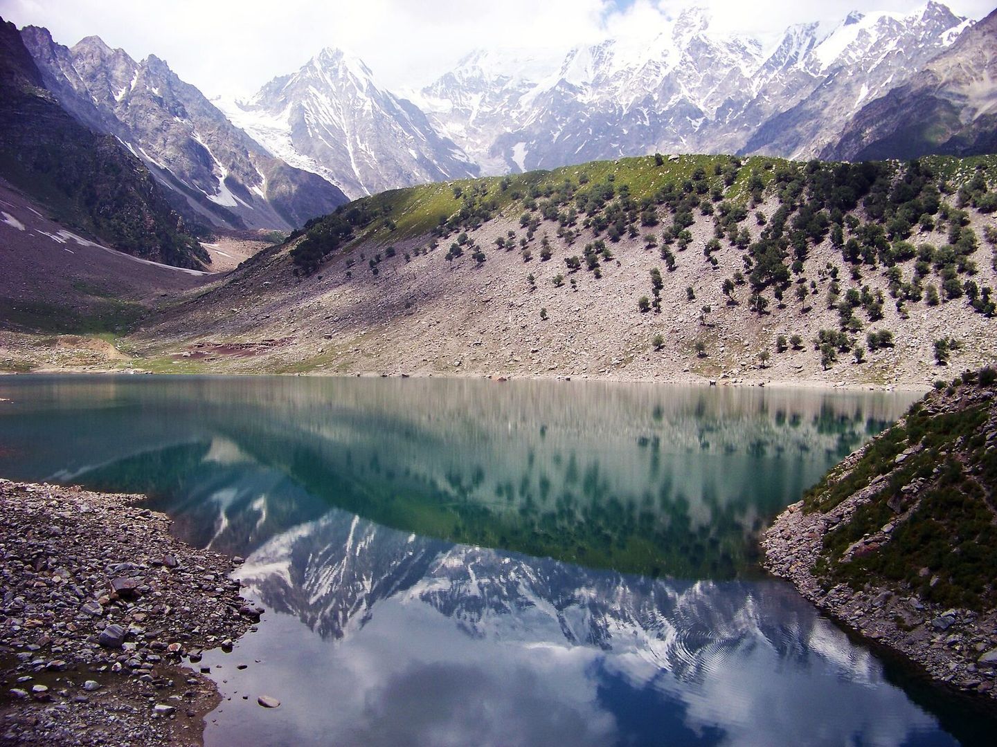 Rama Lake mirroring the mountains around it