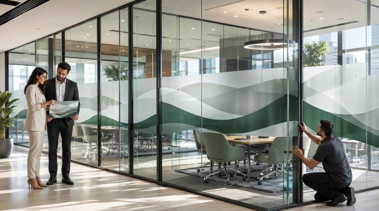 Decorative Privacy Film for Offices and Glass Partitions