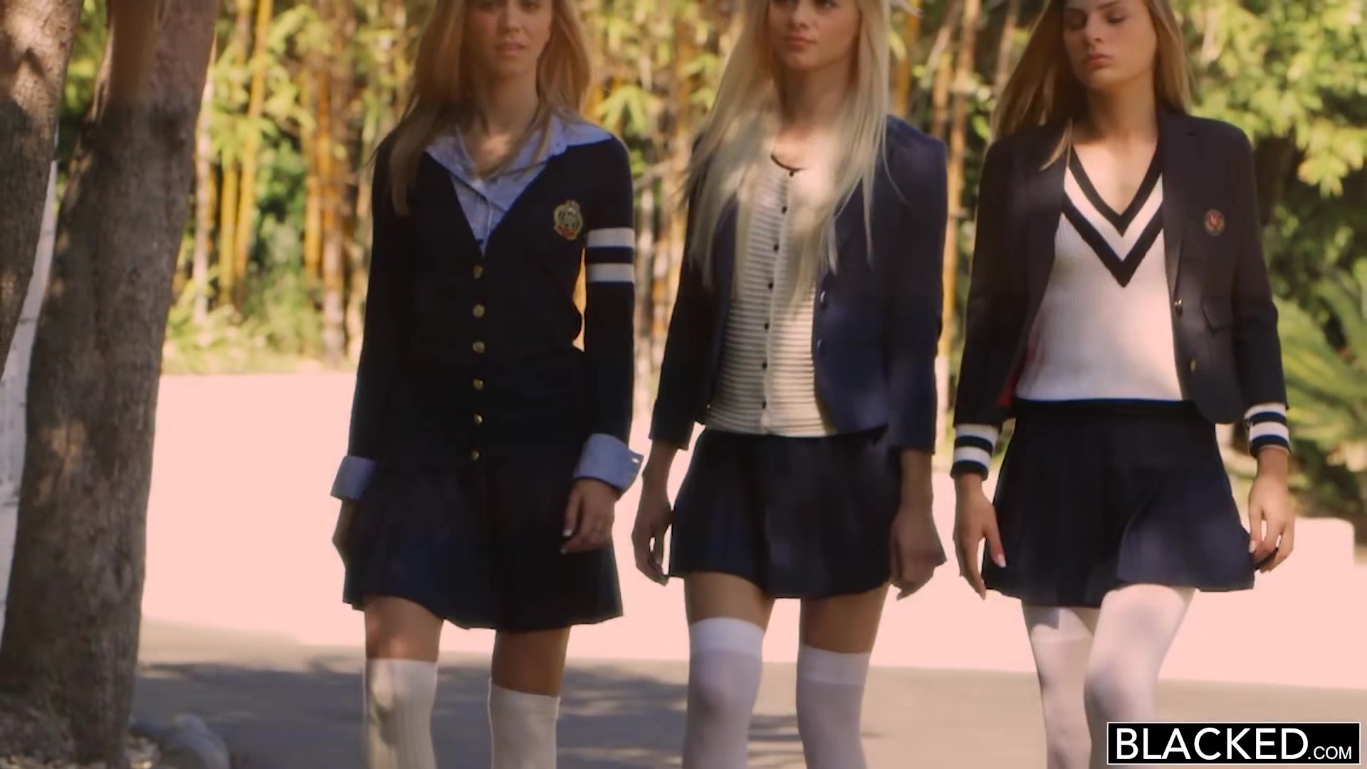 Elsa Jean, Rachel James And Sydney Cole - Preppy Girl Threesome Get Three BBCs