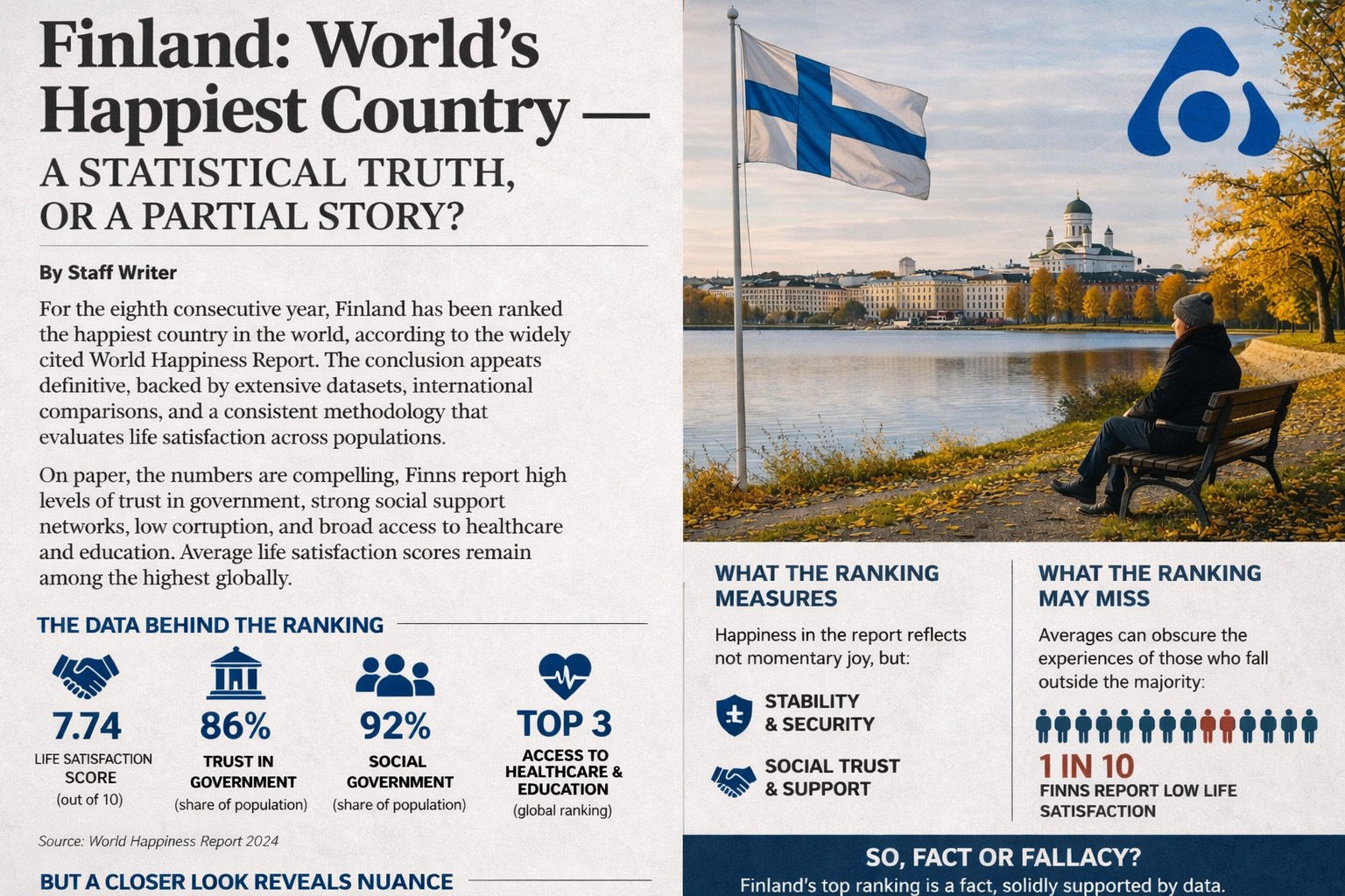 Finland: World’s Happiest Country; A Statistical Truth, or a Partial Story?
