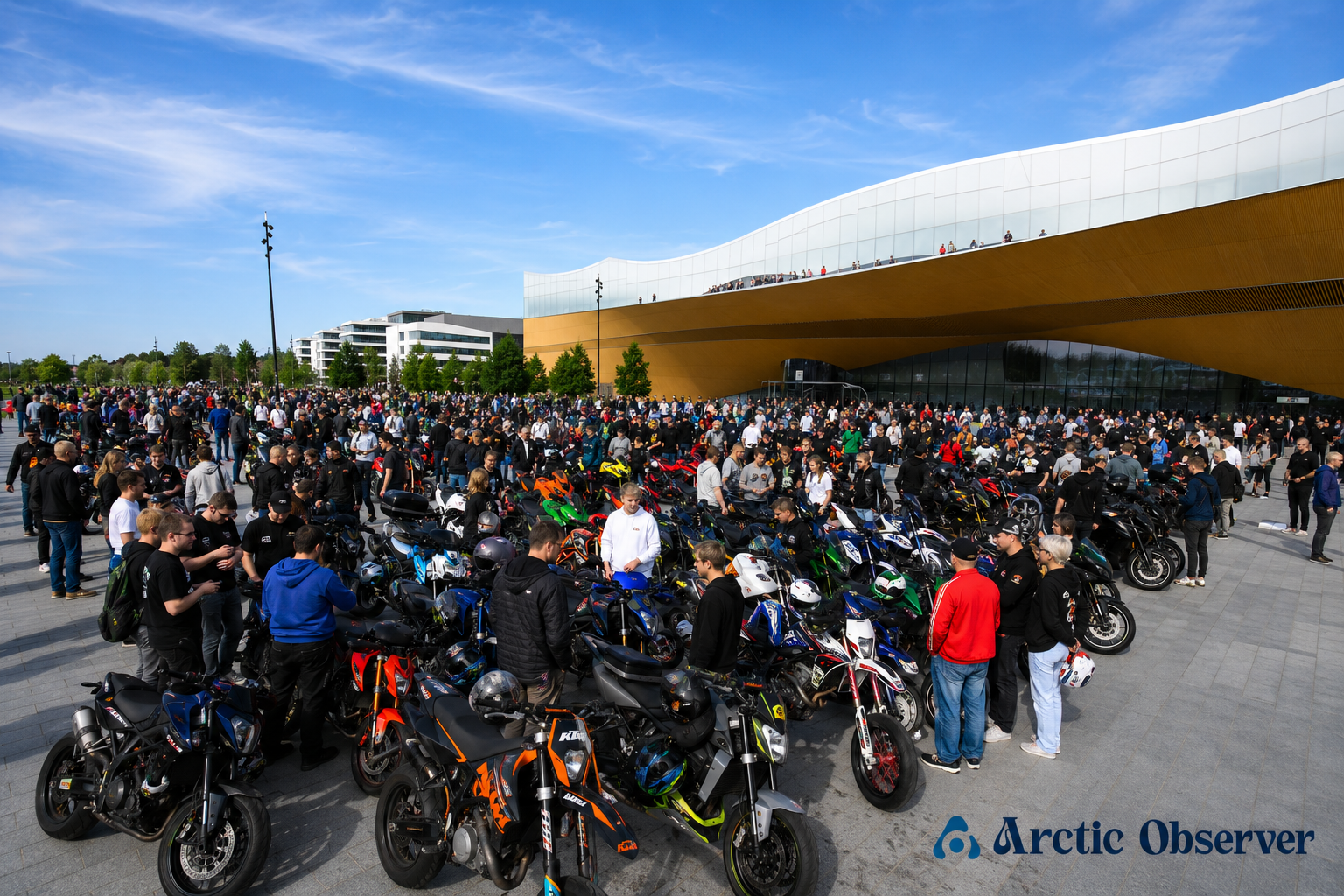 Hundreds of Moped Riders Protested in Helsinki