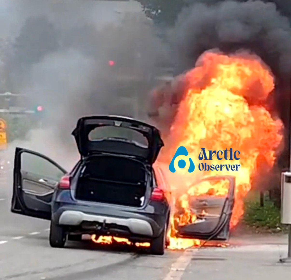 Car Catches Fire While Driving in Oulu’s Tuira Area