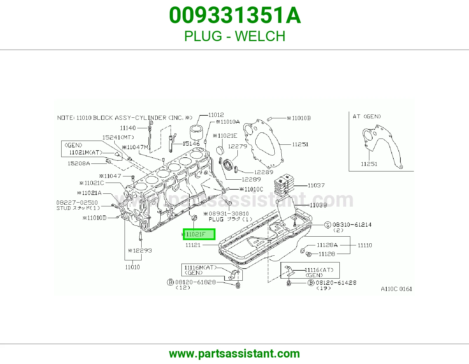 PLUG - WELCH 009331351A