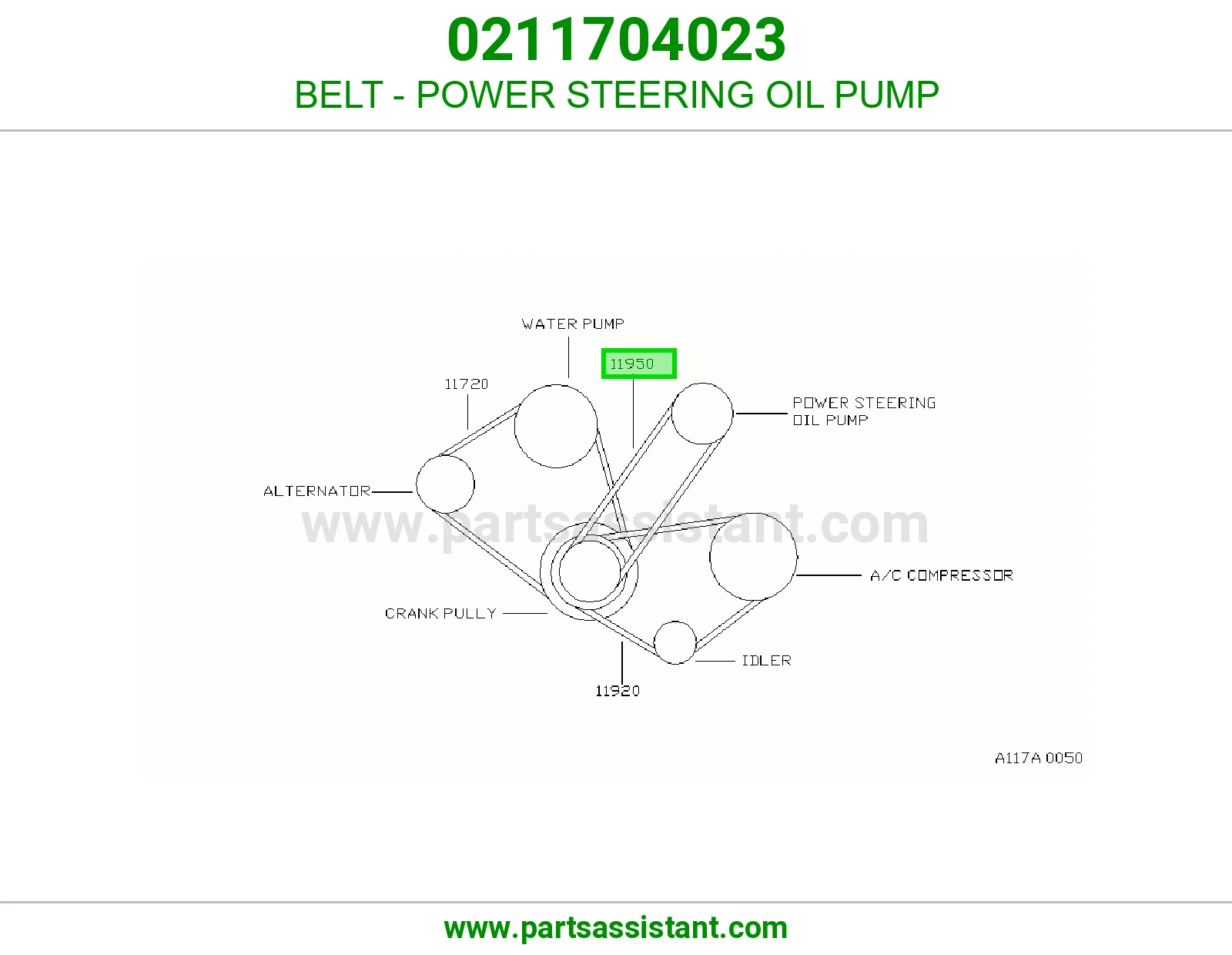 BELT - POWER STEERING OIL PUMP 0211704023
