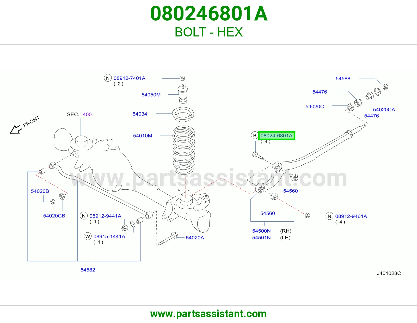 مسمار سداسي 080246801A