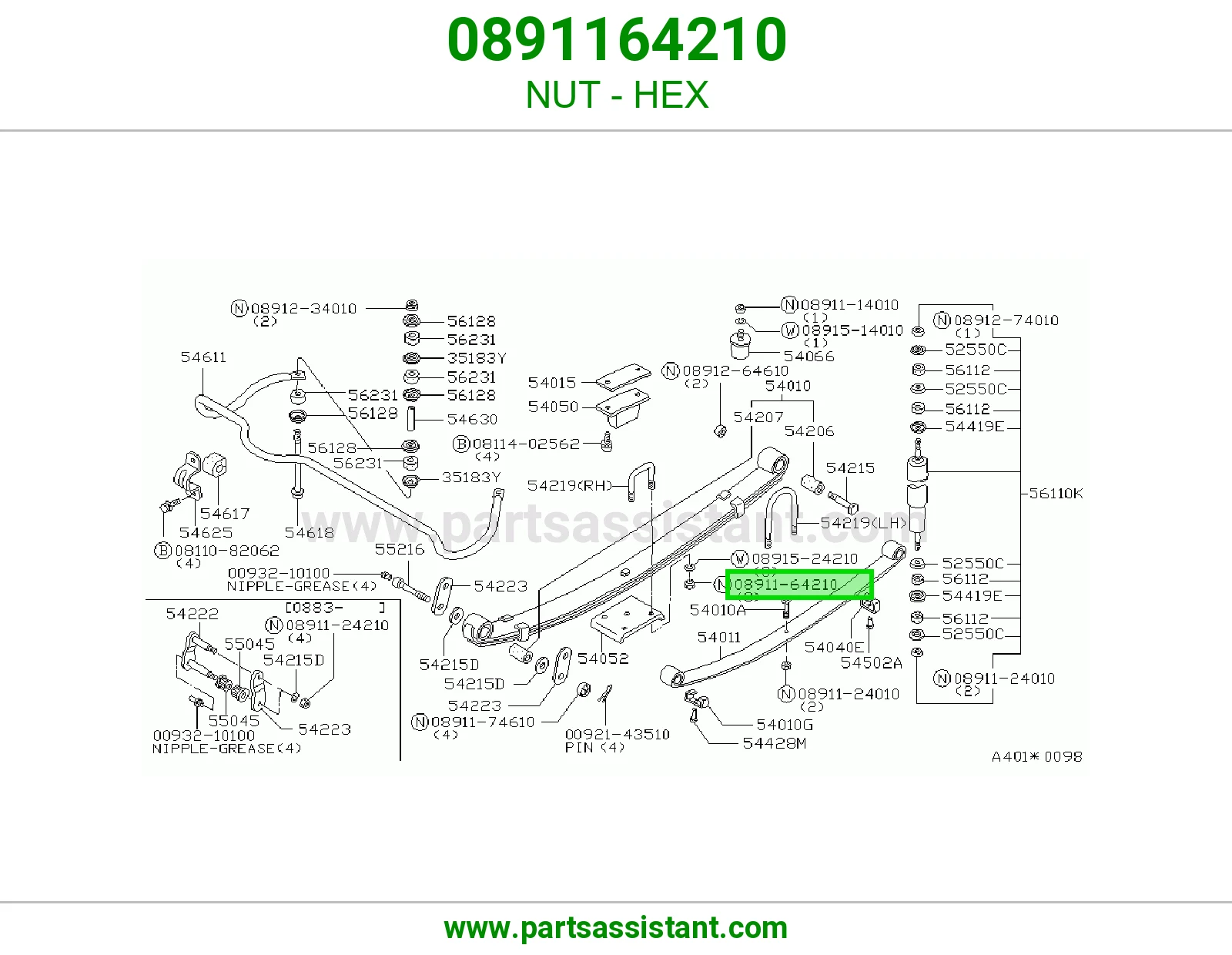 NUT - HEX 0891164210