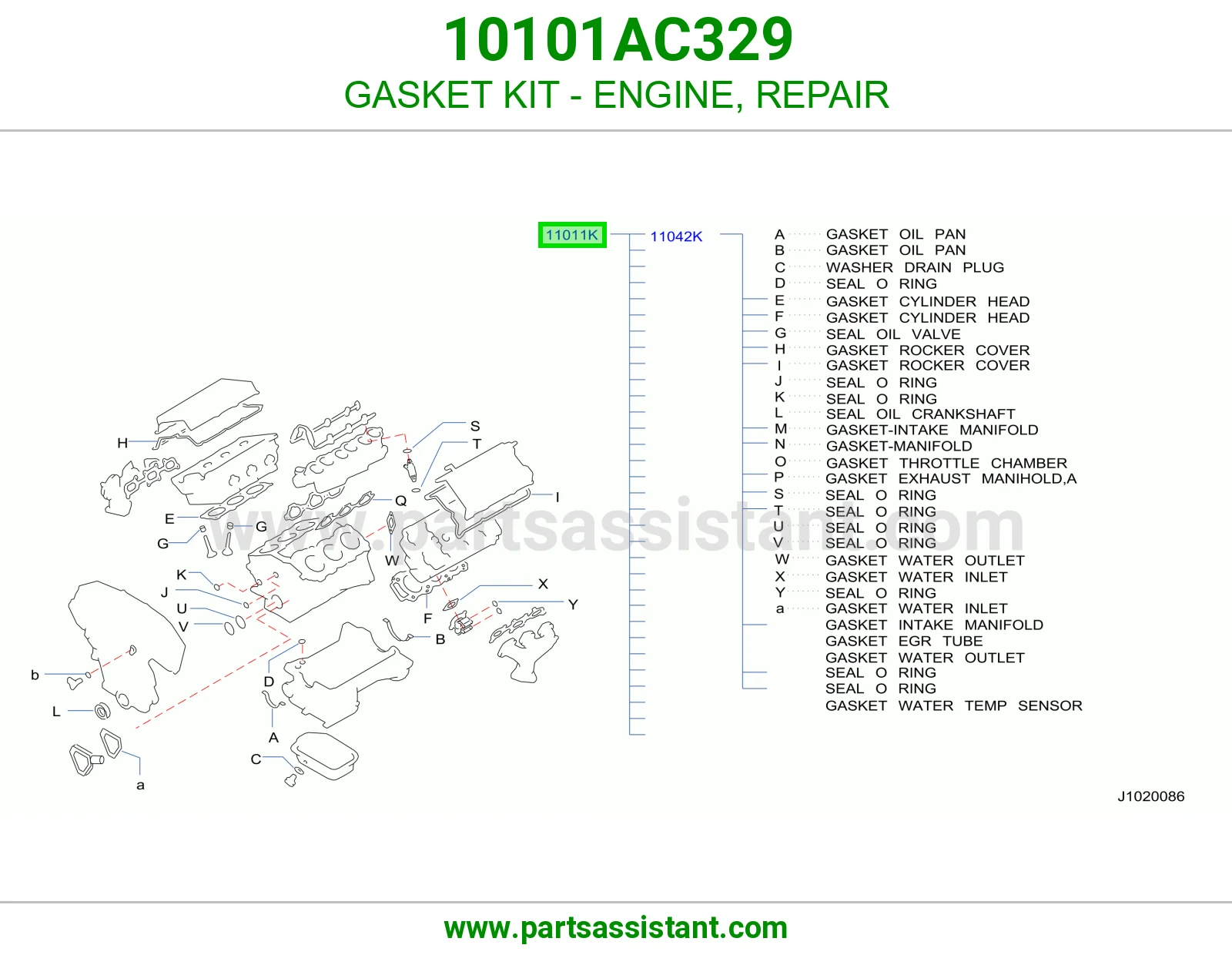 طقم وجه مكينه 10101AC329