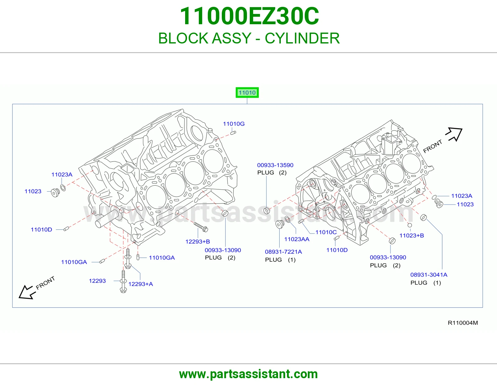 BLOCK ASSY - CYLINDER 11000EZ30C