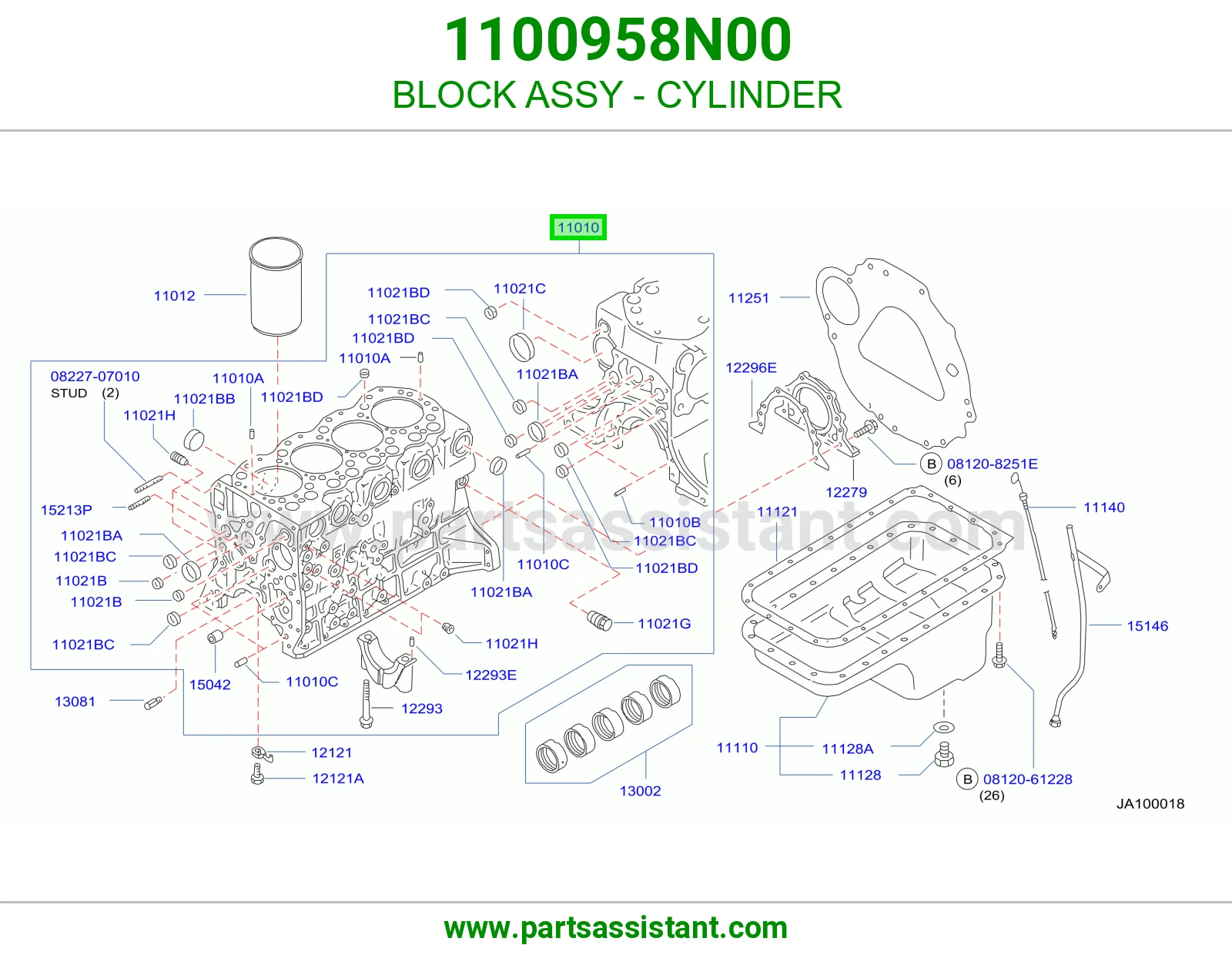 BLOCK ASSY - CYLINDER 1100958N00
