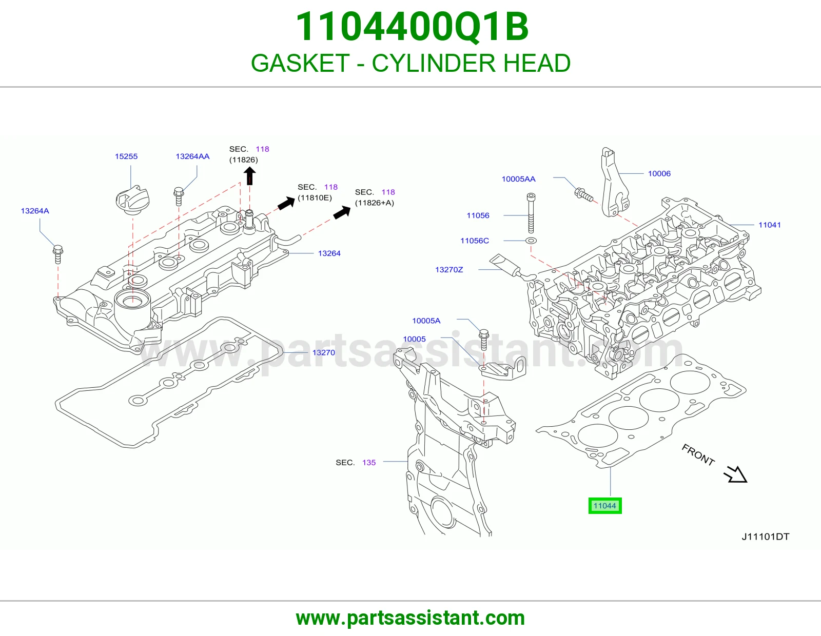 وجه راس مكينه 1104400Q1B