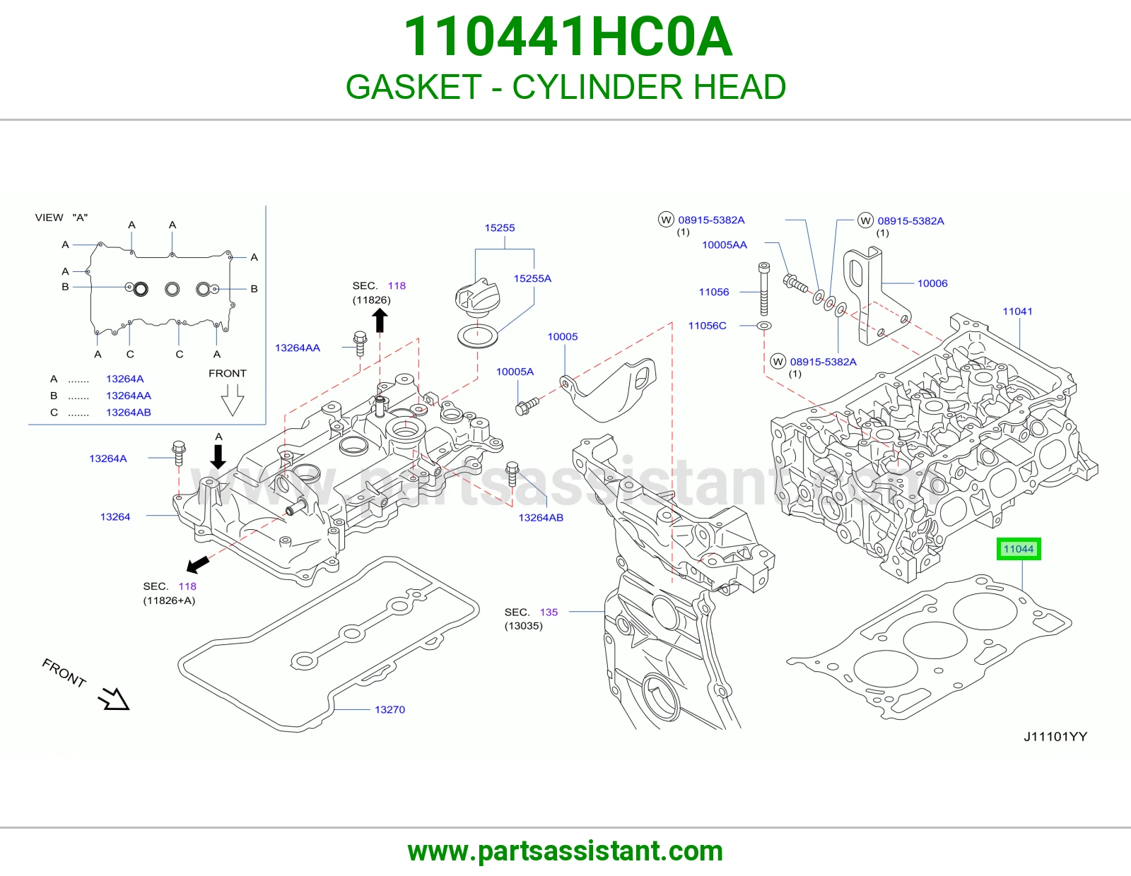 وجه راس مكينه 110441HC0A