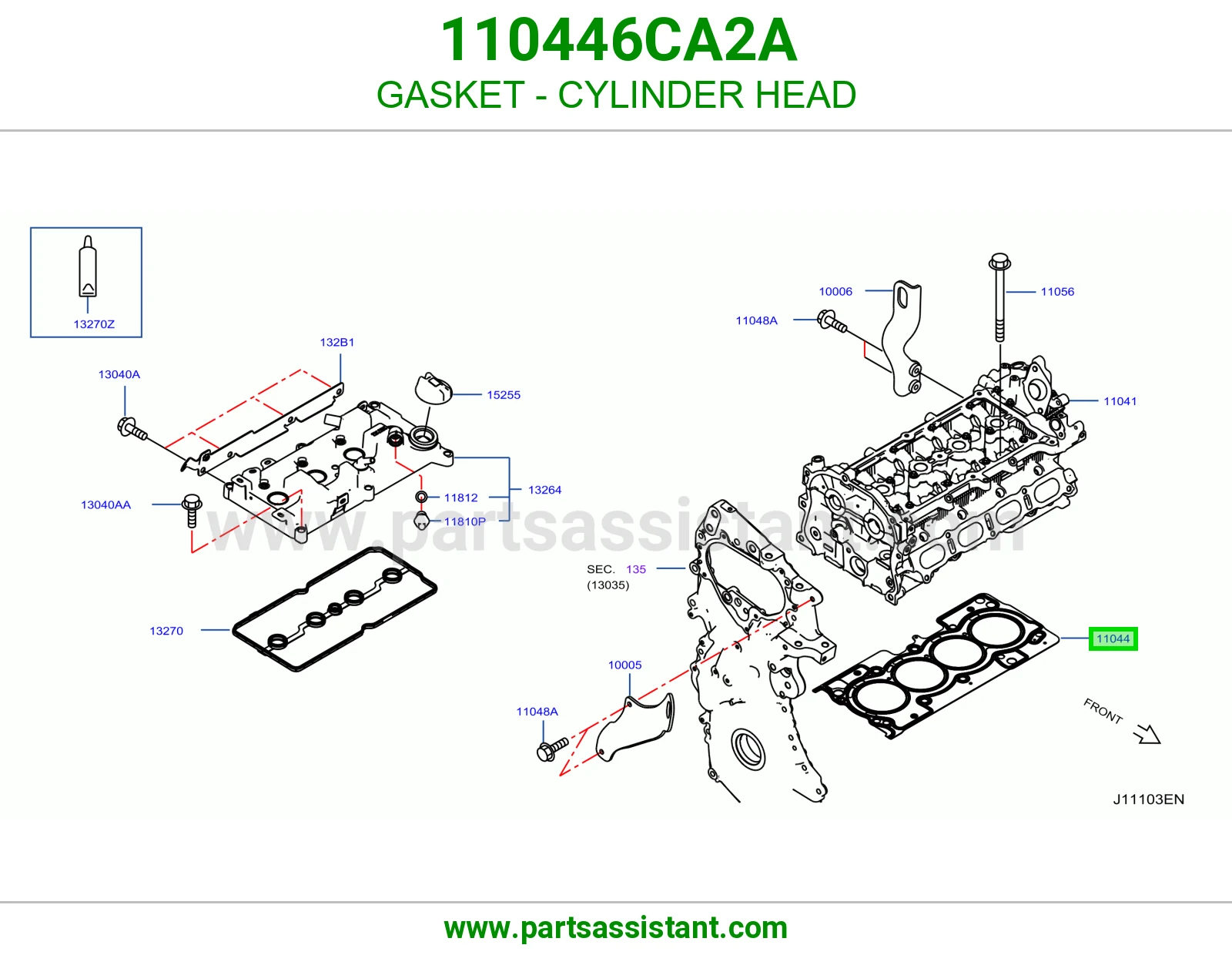 GASKET - CYLINDER HEAD 110446CA2A