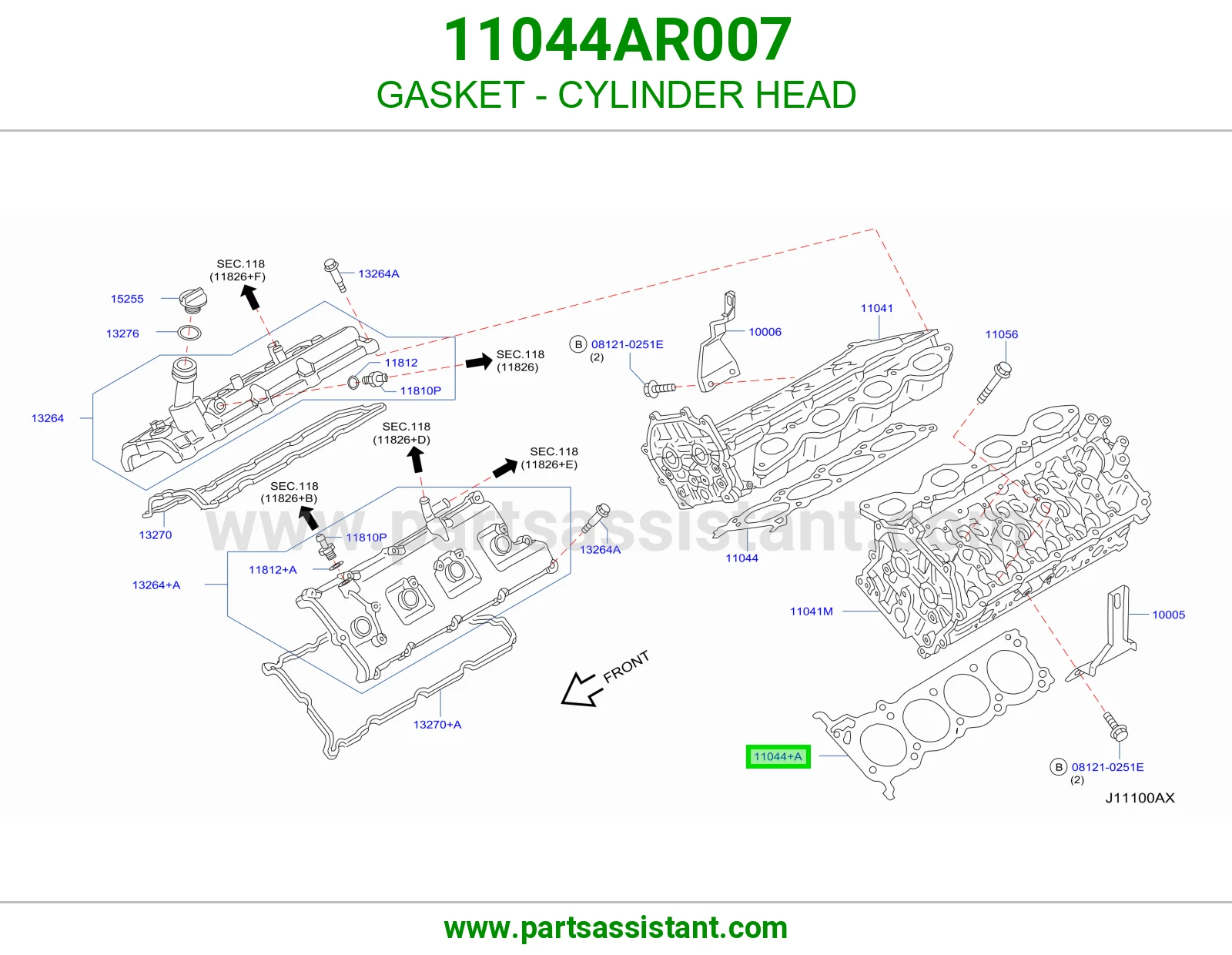 GASKET - CYLINDER HEAD 11044AR007