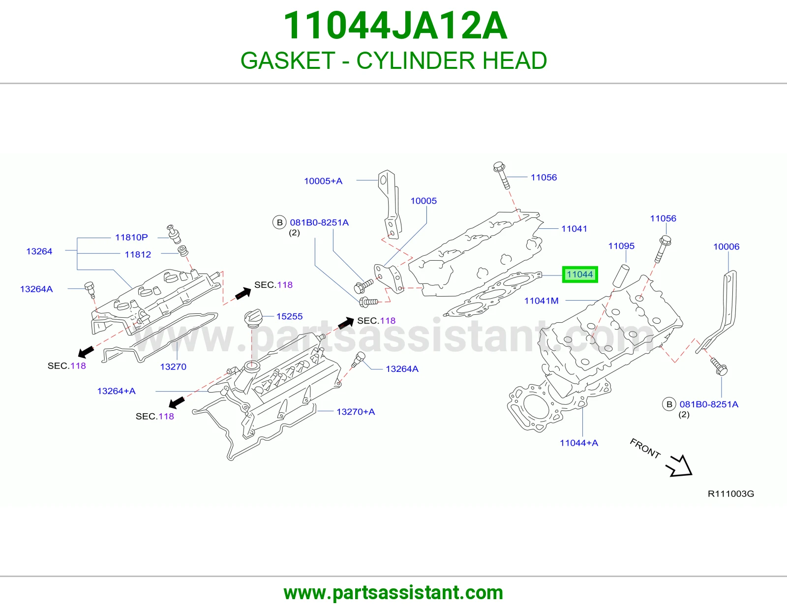 GASKET - CYLINDER HEAD 11044JA12A