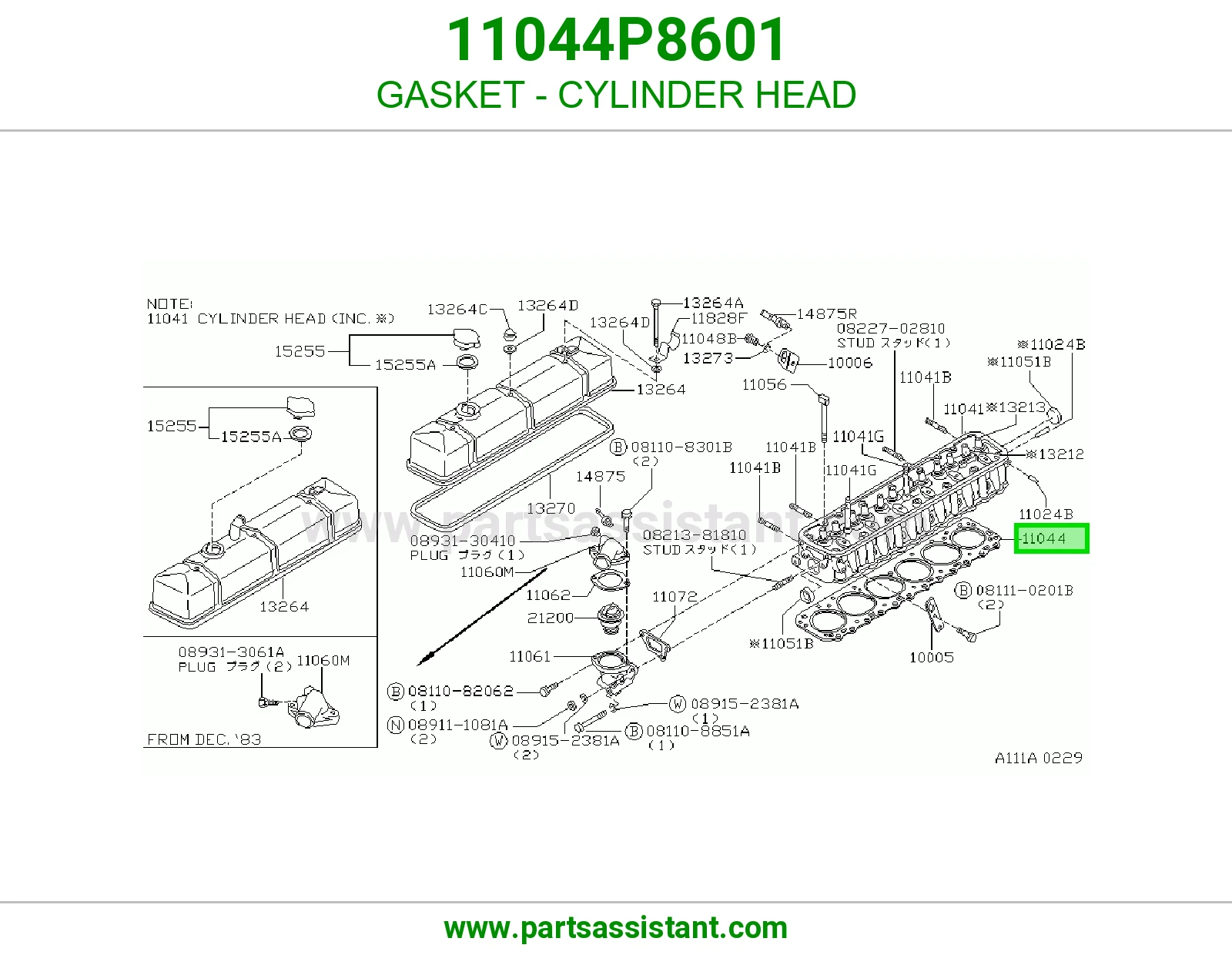 GASKET - CYLINDER HEAD 11044P8601