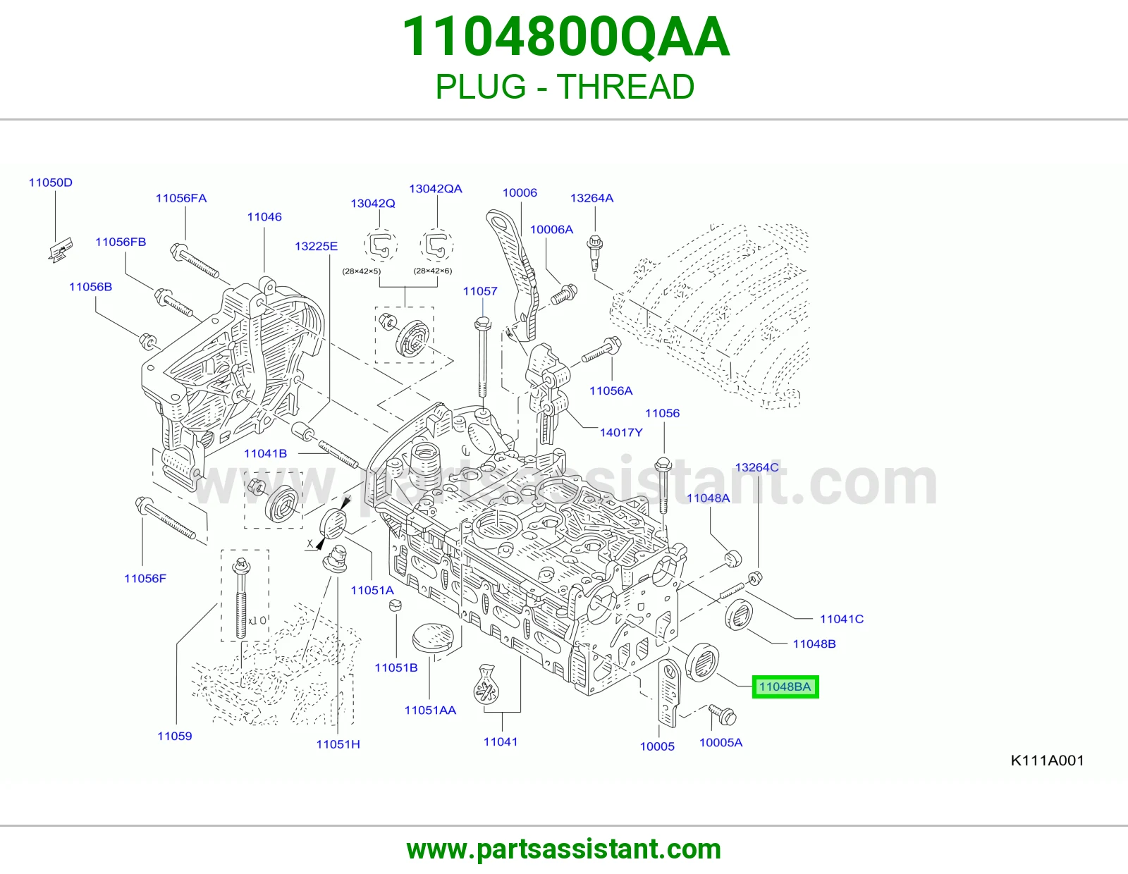 سدادة سن 1104800QAA