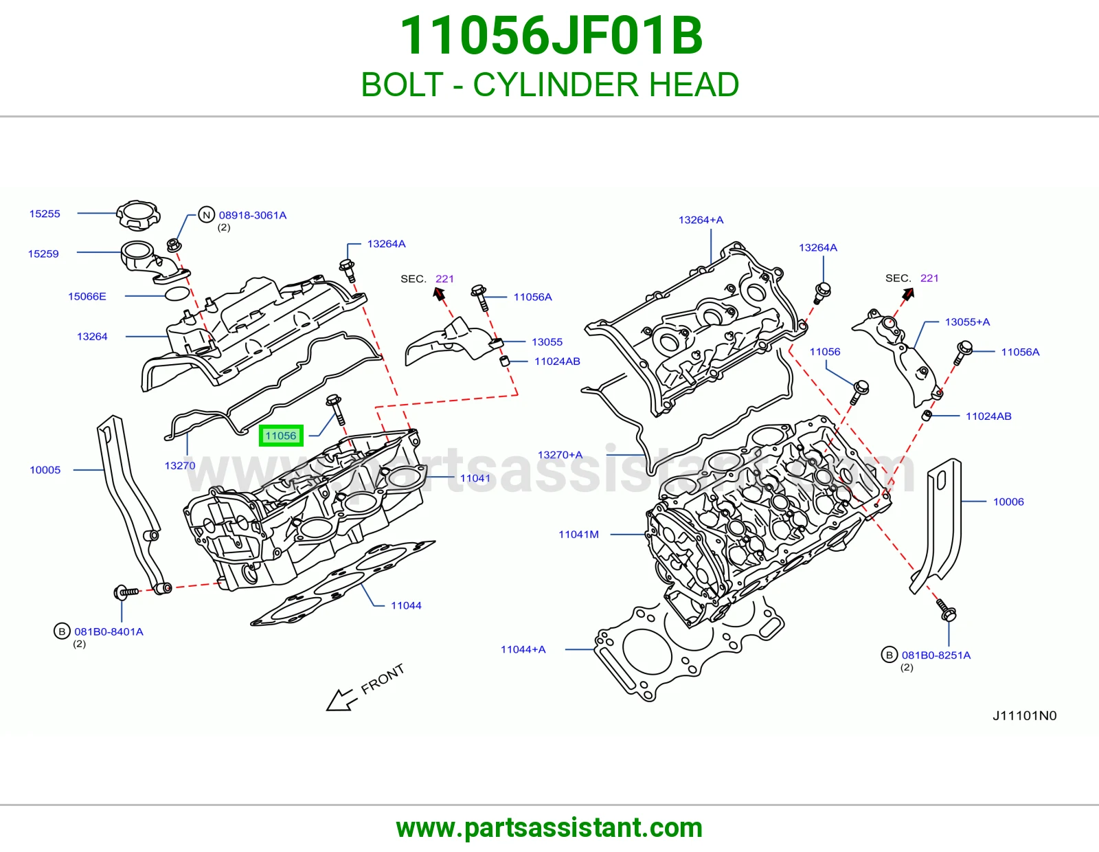 مسمار راس مكينة 11056JF01B