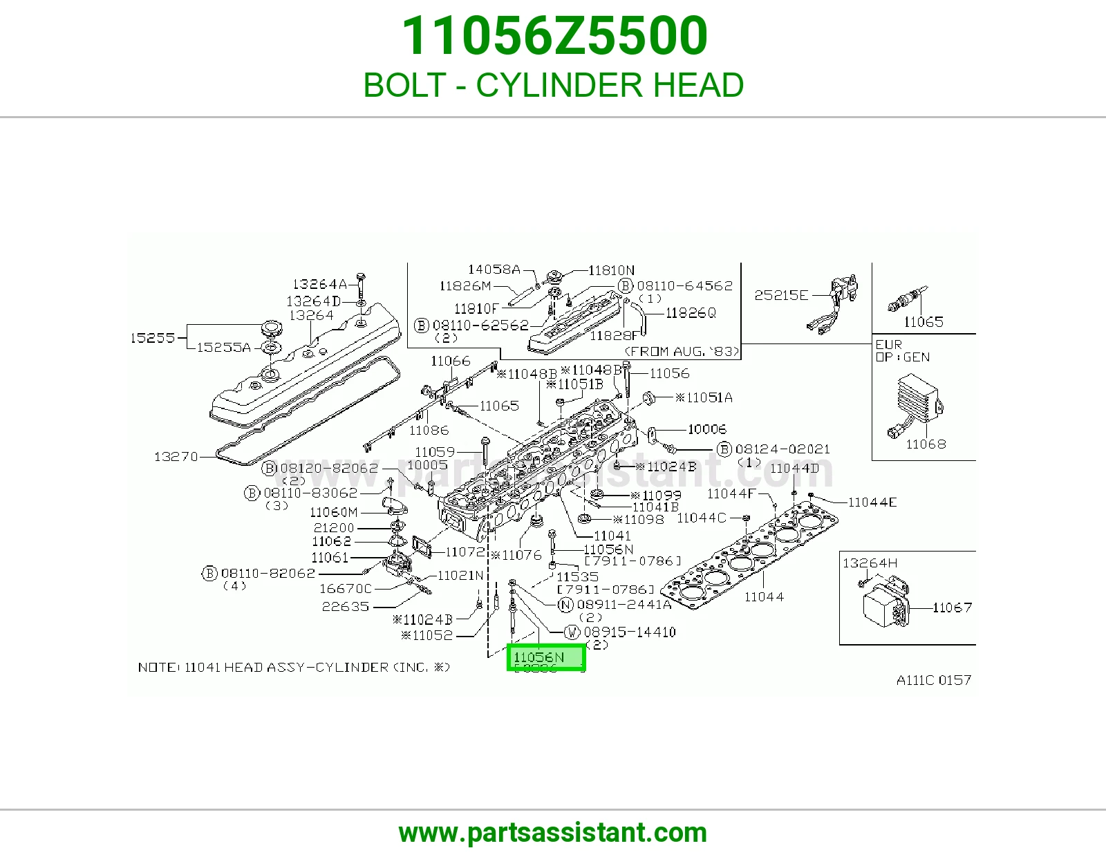 BOLT - CYLINDER HEAD 11056Z5500