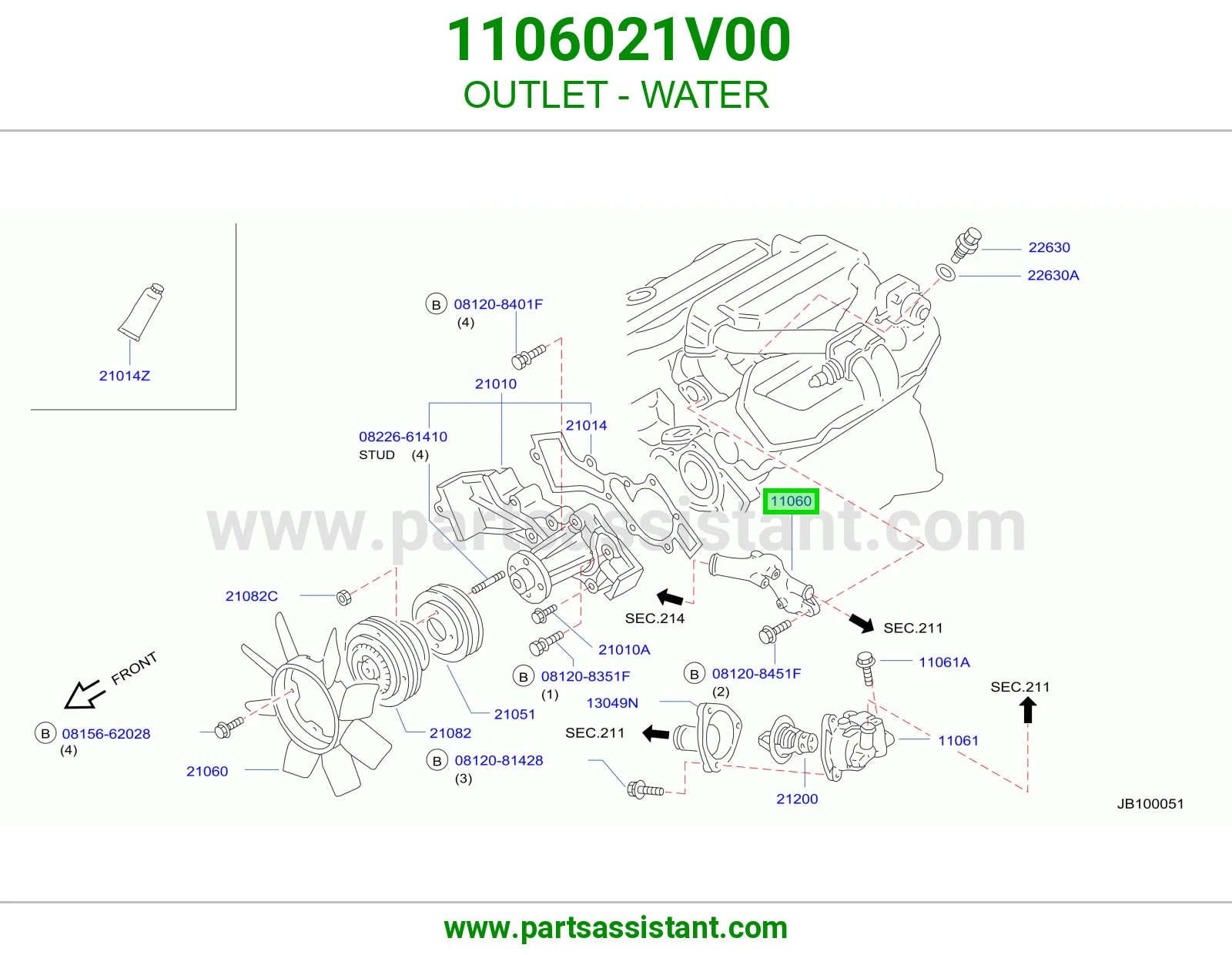 كوع ماء فوق 1106021V00