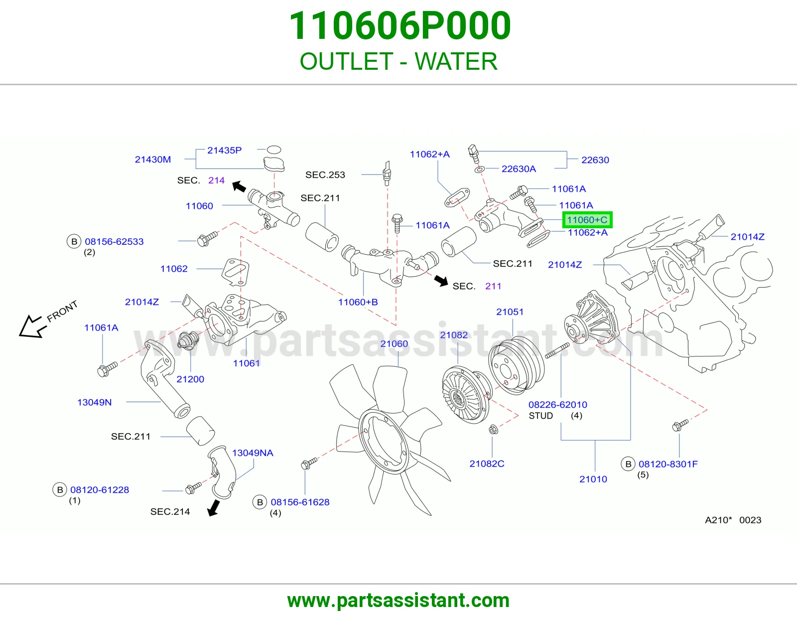 كوع ماء فوق 110606P000