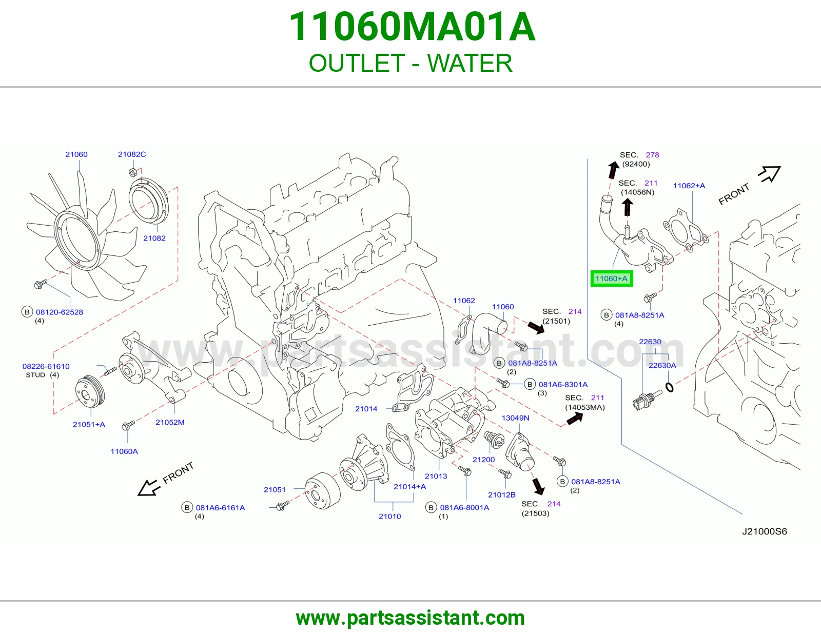 كوع ماء فوق 11060MA01A