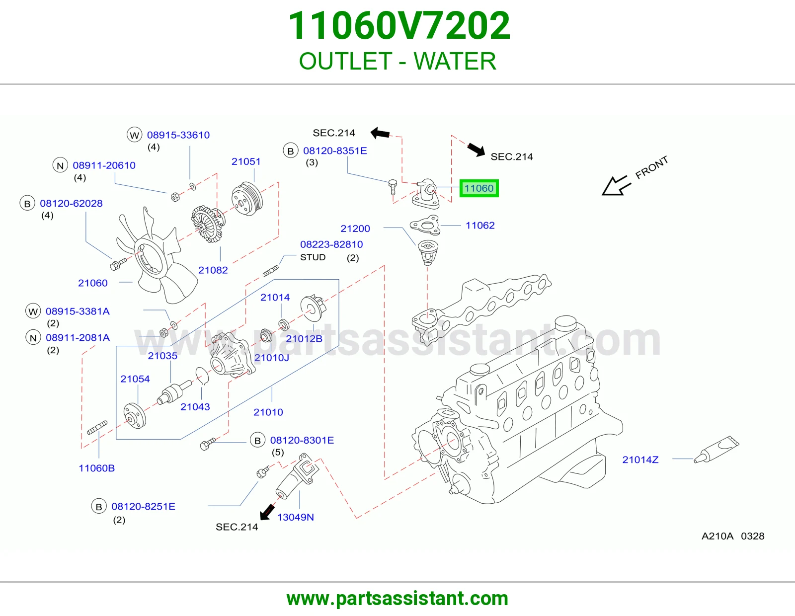 كوع ماء فوق 11060V7202