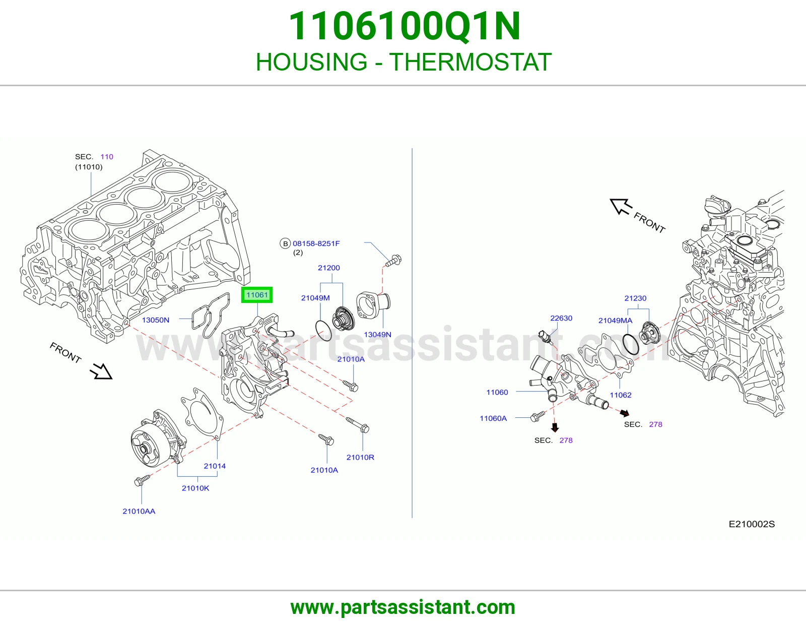 HOUSING - THERMOSTAT 1106100Q1N