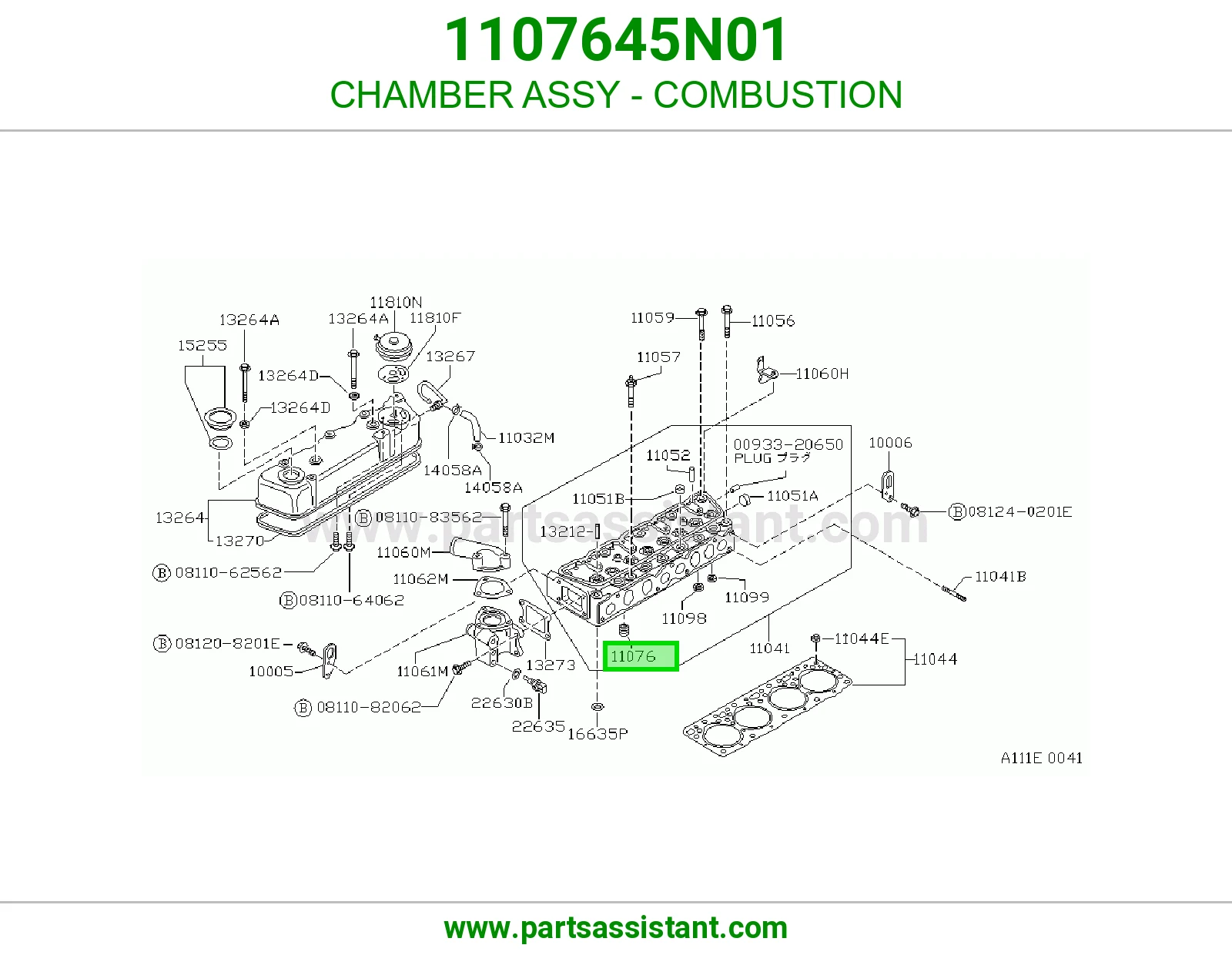 CHAMBER ASSY - COMBUSTION 1107645N01
