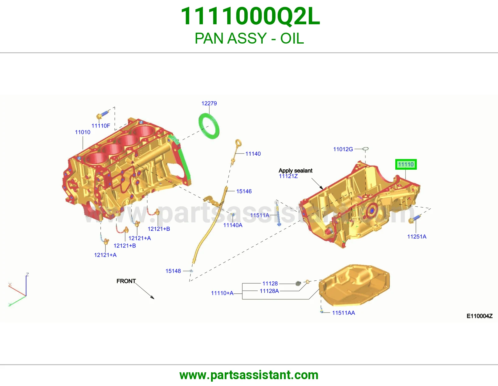 كرتير زيت مكينه تحت 1111000Q2L