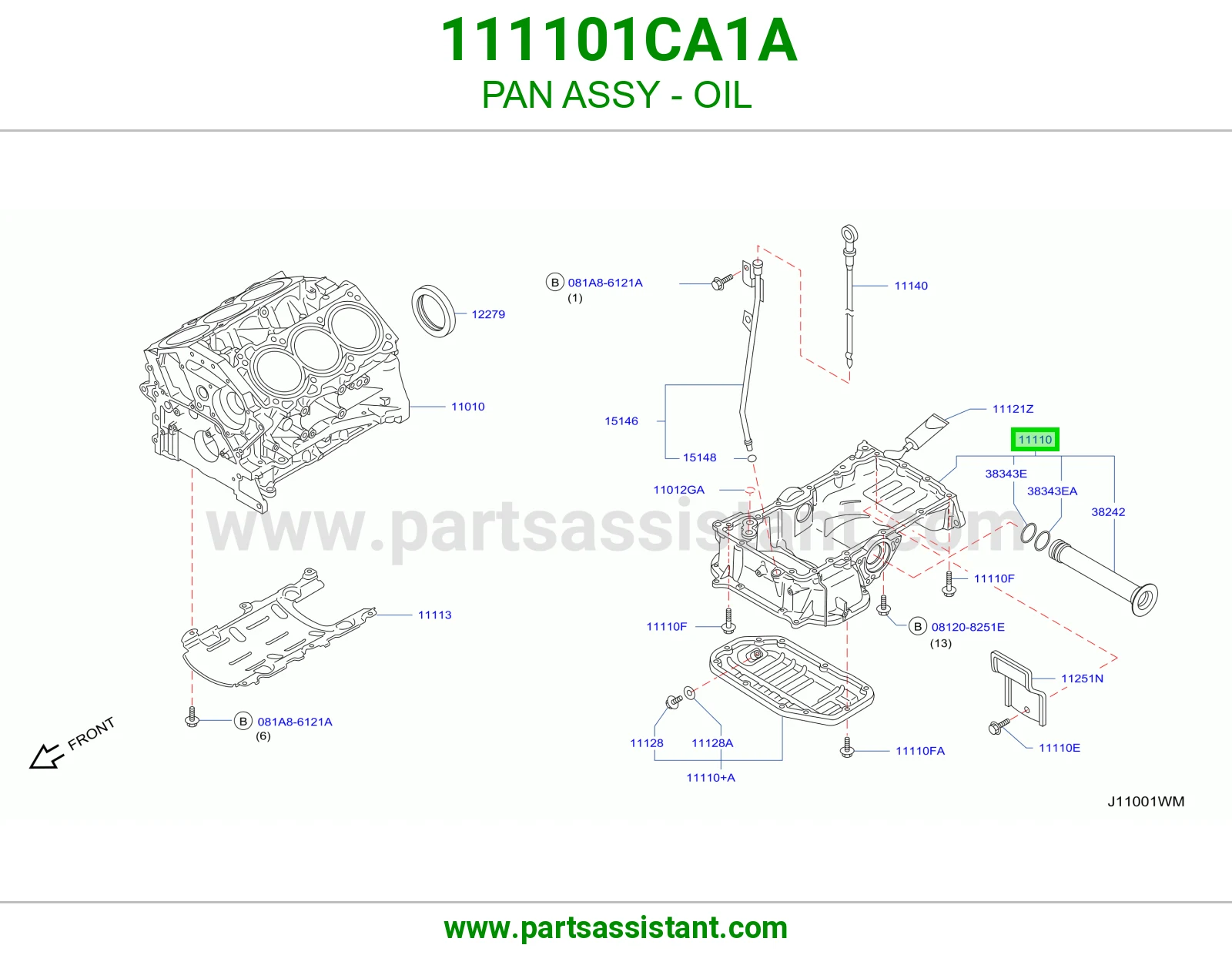 كرتير زيت مكينه تحت 111101CA1A